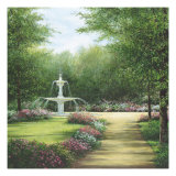 Park Fountain Giclee Print by Lene Alston Casey