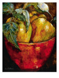 Äpfel in roter Schüssel Giclée-Druck von Nicole Etienne