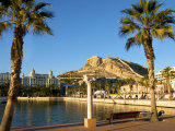 Santa Barbara Castle Seen from the Harbour, Alicante, Valencia Province, Spain, Europe Photographic Print by Guy Thouvenin