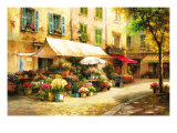 The Flower Market Giclee Print by Han Chang