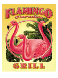 Flamingo Paradise Grill Giclee Print by Mike Patrick