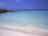 Beach and Sailing Boat, Formentera, Balearic Islands, Spain, Mediterranean, Europe Photographic Print by Vincenzo Lombardo
