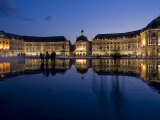 Place De La Bourse at Night, Bordeaux, Aquitaine, France, Europe Photographic Print by Charles Bowman