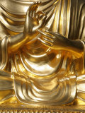Detail of Teaching Mudra on Sitting Buddha Statue, Sainte-Foy-Les-Lyon, Rhone, France, Europe Photographic Print by Godong 