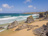 Rock Stacks, Beach and Rugged Coastline at Bedruthan Steps, North Cornwall, England Photographic Print by Neale Clark