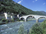 Ganda Bridge over the Adda River Near Morbegno, Valtellina, Lombardy, Italy, Europe Photographic Print by Vincenzo Lombardo