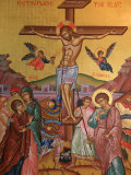 Greek Orthodox Icon Depicting Jesus' Crucifixion, Thessalonica, Macedonia, Greece, Europe Photographic Print by Godong