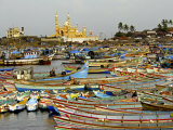 Fishing Boats in Harbour, Coastal Area of Vizhinjam, Trivandrum, Kerala, India Photographic Print by Balan Madhavan