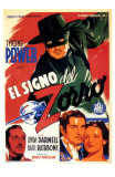 The Mark of Zorro, Spanish Movie Poster, 1940 Affiches