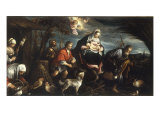 Die Flucht nach Ägypten (Fresko) Giclée-Druck von Jacopo Bassano