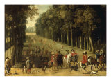 Louis XIII with a Hunting Party in the Forest at Marly Impressão giclée por Sebastian Vrancx Louis XIII with a Hunting Party in the Forest at Marly Impressão giclée por Sebastian Vrancx