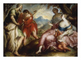 The Reconciliation of Jacob and Liban Giclee Print by Johann Wolfgang Baumgartner
