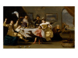 Figures at a Table in an Interior Giclee-trykk av Jan Bijlert