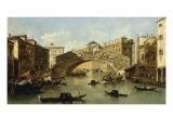 Venice, the Rialto Bridge Giclee Print by Giacomo Guardi