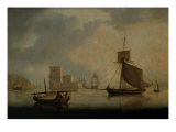Naval Cutter by Belem Tower at the Mouth of the Tagus Giclee Print by William Anderson