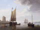Fishermen in a Calm Sea, 1845 reproduction procédé giclée par John Wilson Carmichael