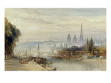 View of Rouen on the Saine, 1858 Giclee Print by William Callow