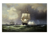 Square Riggers on the Open Sea Reproduction procédé giclée par Wilhelm Melbye
