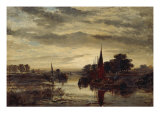 On the Irwell, Sunrise, 1852 reproduction procédé giclée par Samuel Bough