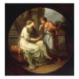 Papirius Praetextatus entreated by his Mother to disclose the Secrets of the Senate reproduction procédé giclée par Angelica Kauffmann