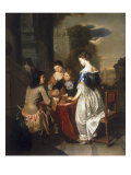 Elegant Company Playing Backgammon Impressão giclée por Jan Verkolje