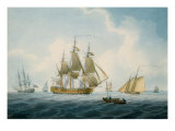 A British Two-Decker with other Shipping, 1806 reproduction procédé giclée par William Anderson