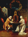 The Chess Game, 1881 Giclee Print by Johann Hamza