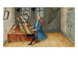 Musicians Playing a Flute and a Spinet in an Interior Giclee Print
