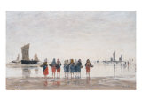 Pecheuses a Berck, 1875 Giclée-Druck von Eugene Boudin