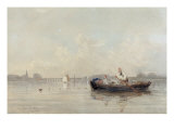 Fishermen on the Thames near Battersea Bridge, 1836 Giclee Print by David Cox