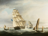 Squadron of the Blue off Portsmouth Giclee-trykk av Thomas Buttersworth Squadron of the Blue off Portsmouth Giclee-trykk av Thomas Buttersworth