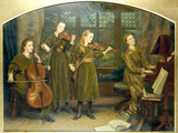 The Home Quartett, 1882 (Mrs.Vernon Lushington and her daughters) Giclee Print by Arthur Hughes