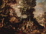 St John the Baptist Preaching to the Multitude Lámina giclée por Abraham Bloemaert