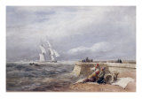 Fishing Boats off Dover, 1829 Giclee Print by David Cox