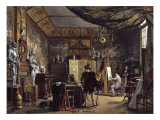 The Artist's Studio - The Painter Sketching a Model in Historical Costume reproduction procédé giclée par Louis Haghe