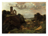 Landscape with Whitlingham Church and a Distant View of Norwich Cathedral Giclee Print by John Joseph Cotman