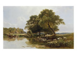 Sheep Washing Giclee-trykk av Henry John Boddington