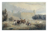 Haymaking near Warwick Castle - the Midday Rest, c.1810 Giclee Print by David Cox