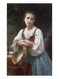 Bohemienne au Tambour de Basque, 1867 Giclee Print by William Adolphe Bouguereau