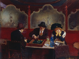 Playing Backgammon Lámina giclée por Jean Beraud