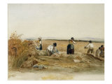 Harvesters at Work Giclee Print by Peter De Wint