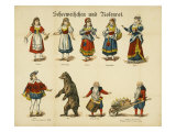 Figures of Snow White and Rose Red reproduction procédé giclée par Neuruppiner Bilderbogen