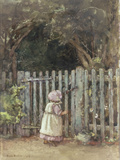 At the Garden Gate, 1927 Giclee-trykk av Rose Maynard Barton At the Garden Gate, 1927 Giclee-trykk av Rose Maynard Barton
