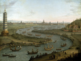 Capriccio with French Ambassador and King of Siam's Palace Giclee Print by Antonio Joli