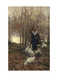 The Goose Maiden-Brittany, 1881 reproduction procédé giclée par Alfred Edward Emslie