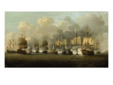 The First Battle of Finesterre, 3rd May 1747 reproduction procédé giclée par Richard Paton