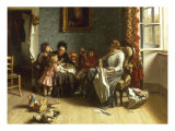 Grandmother's Visit Giclee-trykk av Giuseppe Barison Grandmother's Visit Giclee-trykk av Giuseppe Barison
