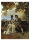 Jean Jacques Rousseau by Lake Leman Giclee Print by Edouard Castres