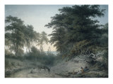 A Family and Two Donkeys Resting by a Country Road, 1795 Giclee Print by John Glover