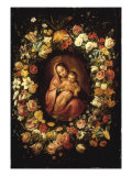 Madonna and Child within a Garland of Flowers Giclee Print by Jan Breugel the Elder